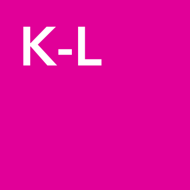 A purple square with K-L in white font in the upper left-hand corner.